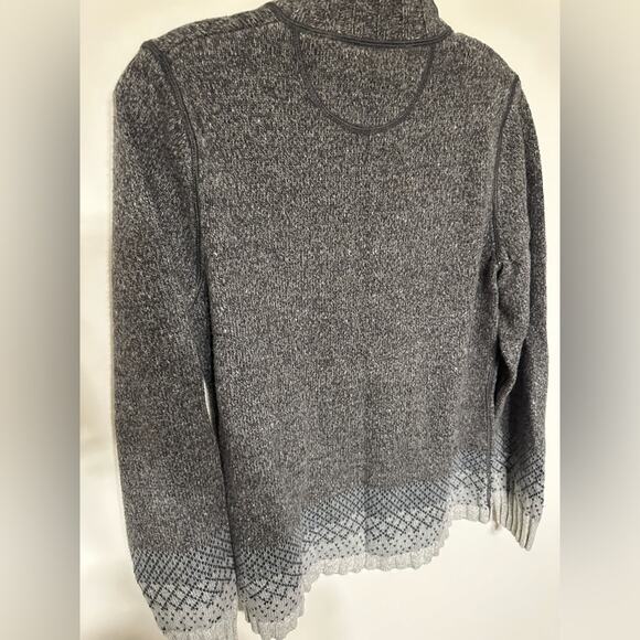 Woolrich 1/4 Zip Ramie Cotton Blend Sweater Size Medium Grey Ombre EUC - Picture 7 of 9